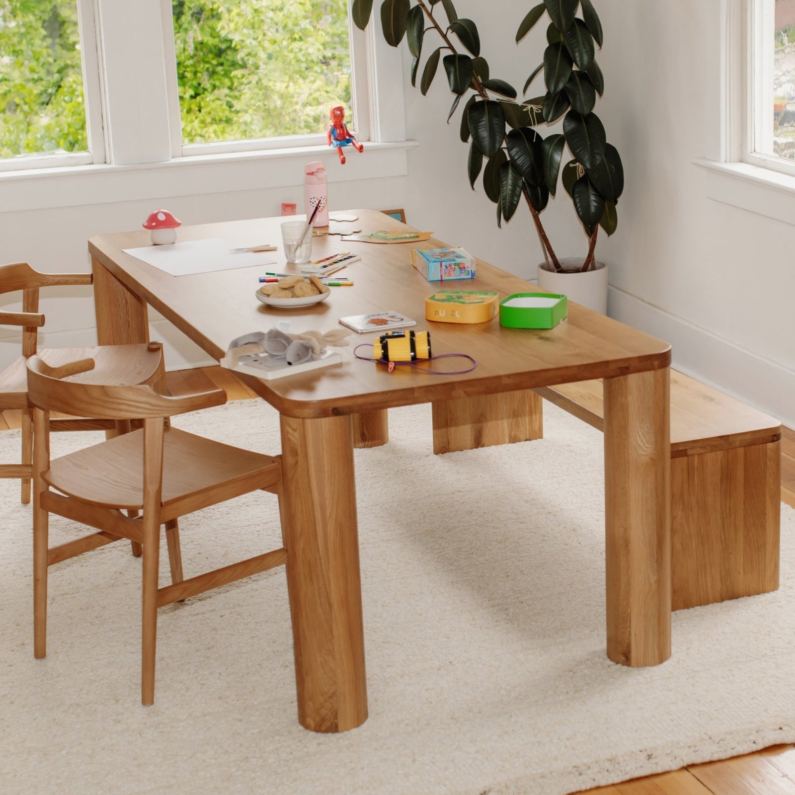 Horizon Dining Table Seats 6-8 | Rounded Edge | Oak - Image 2