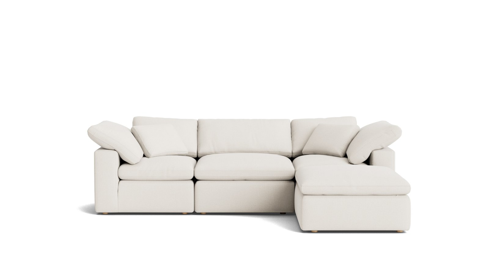 Movie Night 4-Piece Modular Sectional Cream Linen