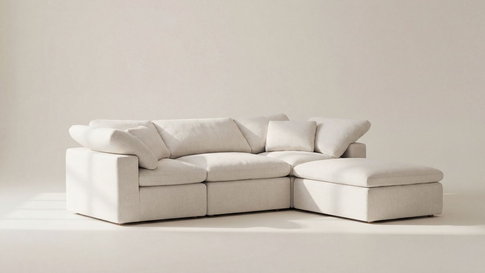 Movie Night 4-Piece Modular Sectional Cream Linen - Image 3