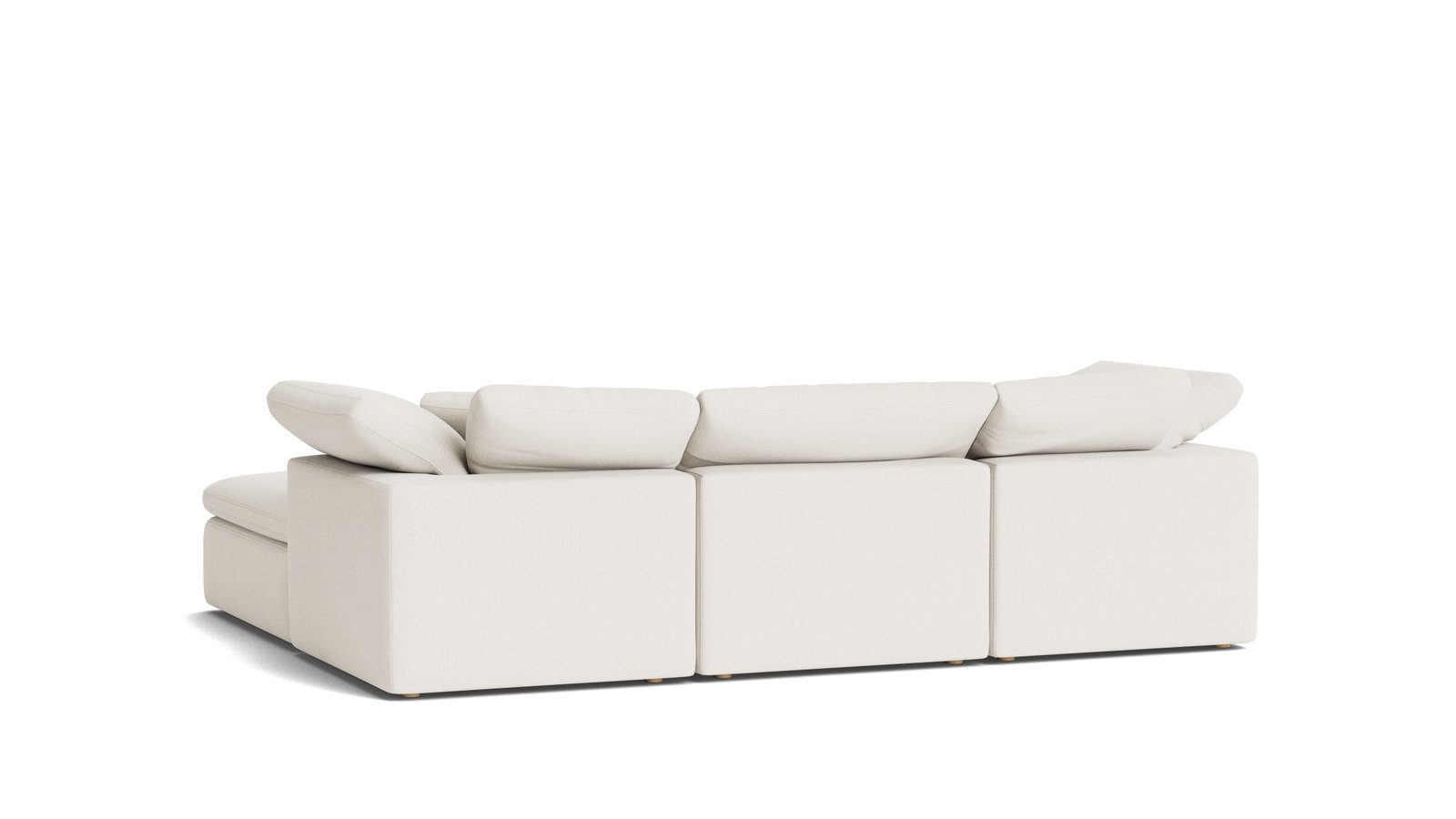 Movie Night 4-Piece Modular Sectional Cream Linen - Image 4